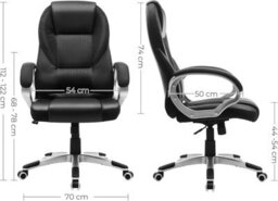Songmics Ergonomic Office Chair With Adjustable Height, Black - thumbnail 3