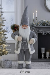 Marco Paul 85Cm Standing Santa Claus Christmas Decoration - Grey - thumbnail 7