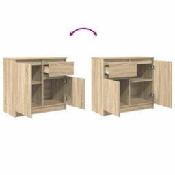 Walplus Sideboard With Drawer Sonoma Oak 71X35X65 Cm Engineered Wood - thumbnail 9