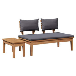 Berkfield Garden Bench 2 Pcs Brown Solid Teak Wood - thumbnail 2