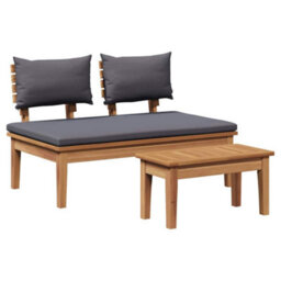 Berkfield Garden Bench 2 Pcs Brown Solid Teak Wood - thumbnail 7