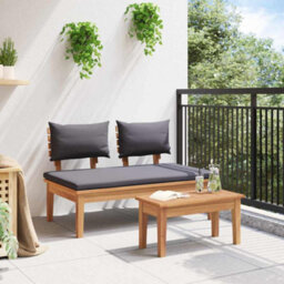 Berkfield Garden Bench 2 Pcs Brown Solid Teak Wood - thumbnail 4