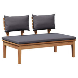 Berkfield Garden Bench 2 Pcs Brown Solid Teak Wood - thumbnail 5