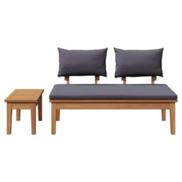 Berkfield Garden Bench 2 Pcs Brown Solid Teak Wood - thumbnail 8