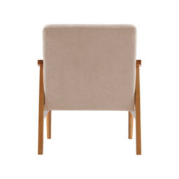 Living And Home Modern Beige Wood Frame Upholstered Recliner Chair Armchair - thumbnail 3