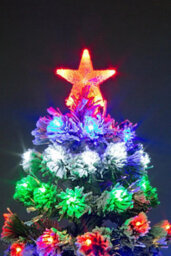 Shatchi 4Ft/120Cm Frosted Tips 8 Modes Fibre Optic Christmas Tree Led Pre-Lit - thumbnail 2