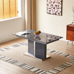 Furniture in Fashion Belmonte High Gloss Extending Dining Table Large In Grey - thumbnail 2