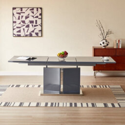 Furniture in Fashion Belmonte High Gloss Extending Dining Table Large In Grey - thumbnail 3