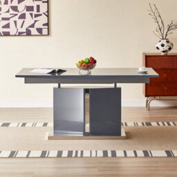 Furniture in Fashion Belmonte High Gloss Extending Dining Table Large In Grey - thumbnail 4
