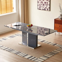 Furniture in Fashion Belmonte High Gloss Extending Dining Table Large In Grey - thumbnail 1