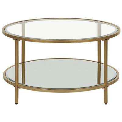 Beliani Coffee Table Birney Tempered Glass Gold - image 1