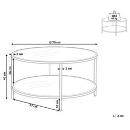 Beliani Coffee Table Birney Tempered Glass Gold - thumbnail 3