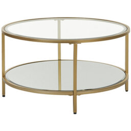 Beliani Coffee Table Birney Tempered Glass Gold - thumbnail 4