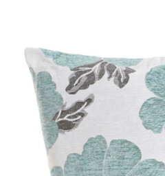 Luxury Living Poppy Luxury Floral Chenille Cushion Blue/grey - thumbnail 2