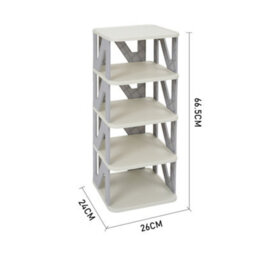 Darphe Gentle Grey Foldable 4 Tier Plastic Shoe Rack For Small Spaces - thumbnail 8