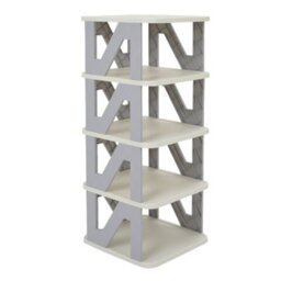 Darphe Gentle Grey Foldable 4 Tier Plastic Shoe Rack For Small Spaces - thumbnail 3