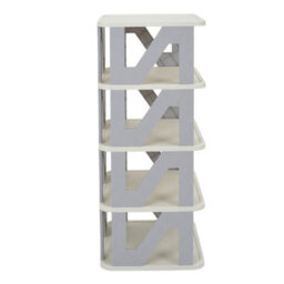 Darphe Gentle Grey Foldable 4 Tier Plastic Shoe Rack For Small Spaces - thumbnail 4