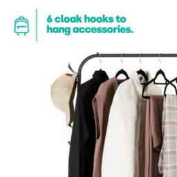 Livivo Clothes Storage Rail With Hooks & Shoe Rack - Black - thumbnail 7