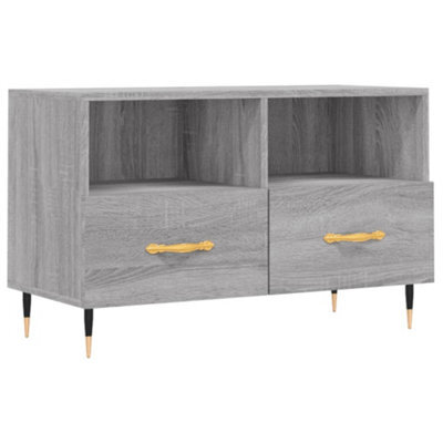 Berkfield Sturdy Tv Cabinet Grey Sonoma 80X36X50 Cm Engineered Wood - image 1