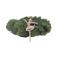 PMS 6 Rose Gold Christmas Tree Decorations Glitter Vintage Bow Bicycle Ballerina - thumbnail 8