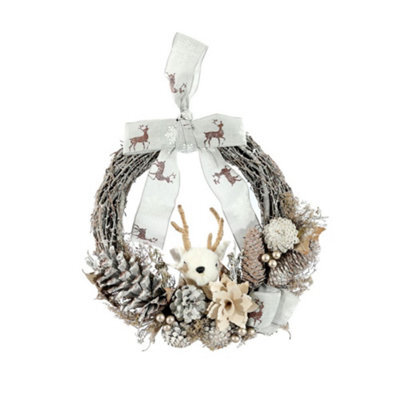 Christmas Wonderland Reindeer Half Door Wreath