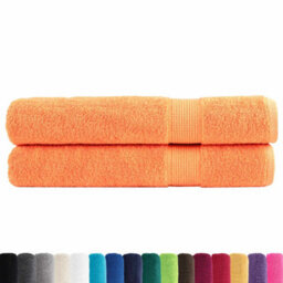 Berkfield Durable Premium Towels Solund 2 Pcs Orange 100X200 Cm 600 Gsm