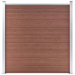 Berkfield Wpc Fence Set 8 Square + 1 Slanted 1484X186 Cm Brown - thumbnail 2