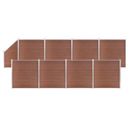 Berkfield Wpc Fence Set 8 Square + 1 Slanted 1484X186 Cm Brown