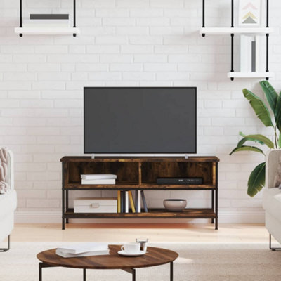 Berkfield Tv Cabinet Smoked Oak 100X35X45 Cm Engineered Wood - image 1