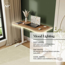 X Rocker Xr Living Oka 110Cm Office Desk With Wireless Charging And App Controlled Rgb Led Lights - Oak - thumbnail 3
