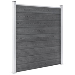 Berkfield Wpc Fence Set 7 Square + 1 Slanted 1311X186 Cm Grey - thumbnail 4