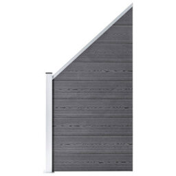 Berkfield Wpc Fence Set 7 Square + 1 Slanted 1311X186 Cm Grey - thumbnail 7