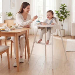 Costway Convertible Baby High Chair Infant Highchair W/ 2 Heights For 6-36 Months Kids-Khaki - thumbnail 7