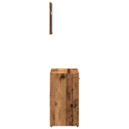 Berkfield Durable Bathroom Cabinet With Mirror Old Wood Engineered Wood - thumbnail 5