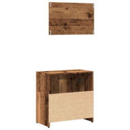 Berkfield Durable Bathroom Cabinet With Mirror Old Wood Engineered Wood - thumbnail 6