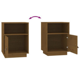 Berkfield Elegant Bedside Cabinets 2 Pcs Honey Brown 40X34X55 Cm Solid Wood Pine - thumbnail 9