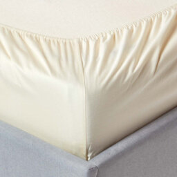 Homescapes Cream Organic Cotton Deep Fitted Sheet 18 Inch 400 Tc, Single - thumbnail 2