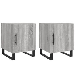 Berkfield Bedside Cabinets 2 Pcs Grey Sonoma 40X40X50 Cm Engineered Wood - thumbnail 2
