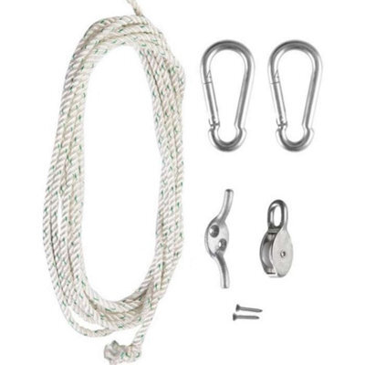 Kookaburra Galvanised Steel Easy Hoist Standard Fixing Kit For Shade Sail Fitting Garden Patio Accessory - image 1