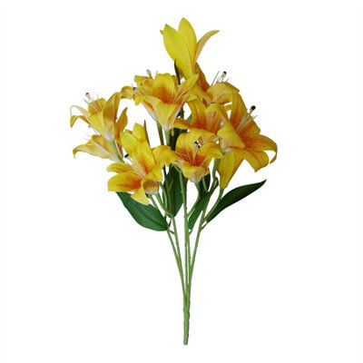Leaf Artificial 60Cm Lily Stem Yellow - image 1