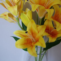 Leaf Artificial 60Cm Lily Stem Yellow - thumbnail 3
