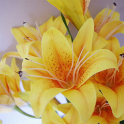 Leaf Artificial 60Cm Lily Stem Yellow - thumbnail 4