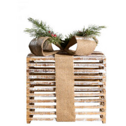 Beliani Set Of 3 Christmas Decorations Led Roine Christmas Gifts 15/20/25 Cm Brown - thumbnail 4