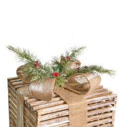 Beliani Set Of 3 Christmas Decorations Led Roine Christmas Gifts 15/20/25 Cm Brown - thumbnail 5