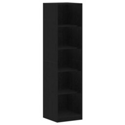Berkfield Modern Black Oak Wardrobe - 50 X 50 X 200 Cm - Made Of Engineered Wood