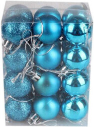 Shatchi 60mm/6Pcs Christmas Baubles Shatterproof Teal Blue,tree Decorations