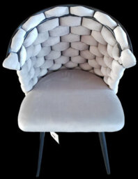PureLifestyleWonders Designer Luxury Velvet Dining Chair With Black Legs In Grey Valencia - thumbnail 5