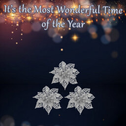 Clip On Poinsettia Christmas Decorations X 3 7. 5Cm Silver - thumbnail 3