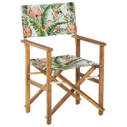 Beliani Flamingo Directors Chairs Set Of 2 - Acacia Wood, Off-White Slings, Folding - thumbnail 5