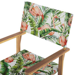 Beliani Flamingo Directors Chairs Set Of 2 - Acacia Wood, Off-White Slings, Folding - thumbnail 6